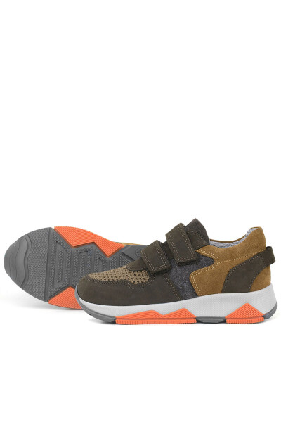 Rakerplus Hakiki Deri Lacivert Gri Cırtlı Çocuk Spor Ayakkabı - 78