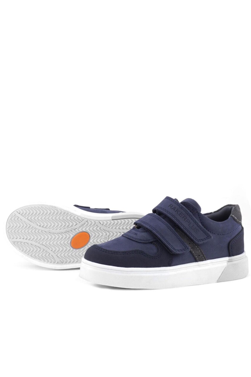 Rakerplus Lacivert Nubuk Cırtlı Hakiki Deri Erkek Çocuk Ayakkabı - 6
