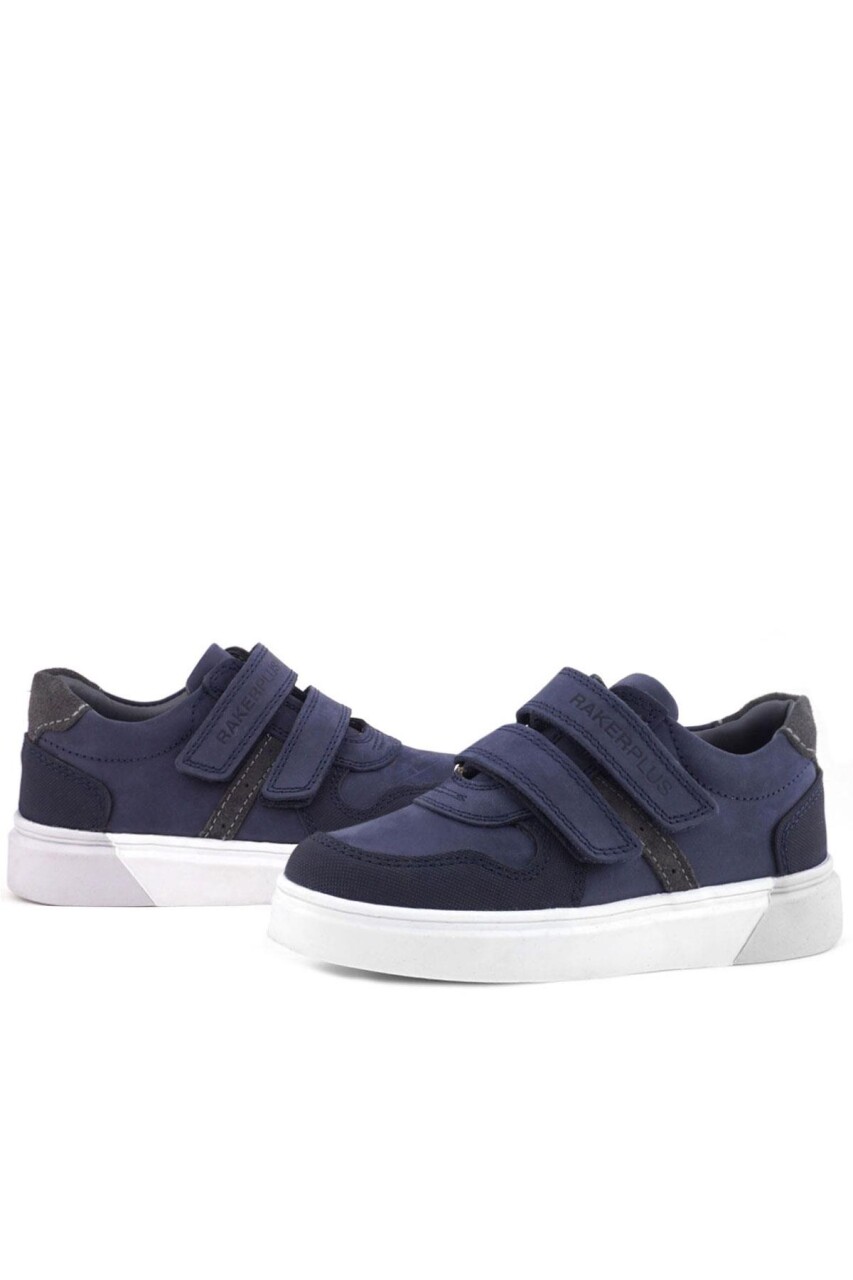 Rakerplus Lacivert Nubuk Cırtlı Hakiki Deri Erkek Çocuk Ayakkabı - 7