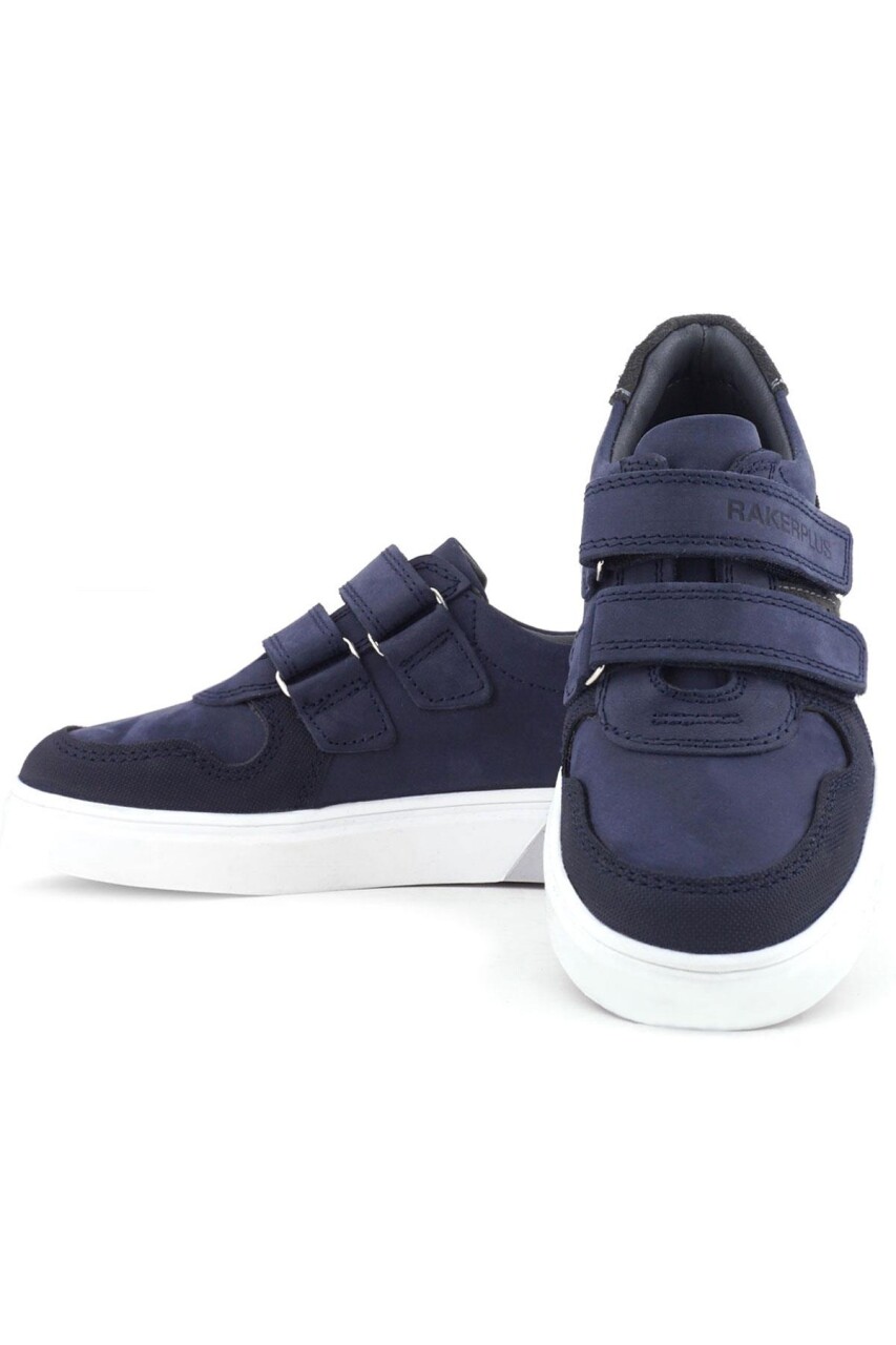 Rakerplus Lacivert Nubuk Cırtlı Hakiki Deri Erkek Çocuk Ayakkabı - 36