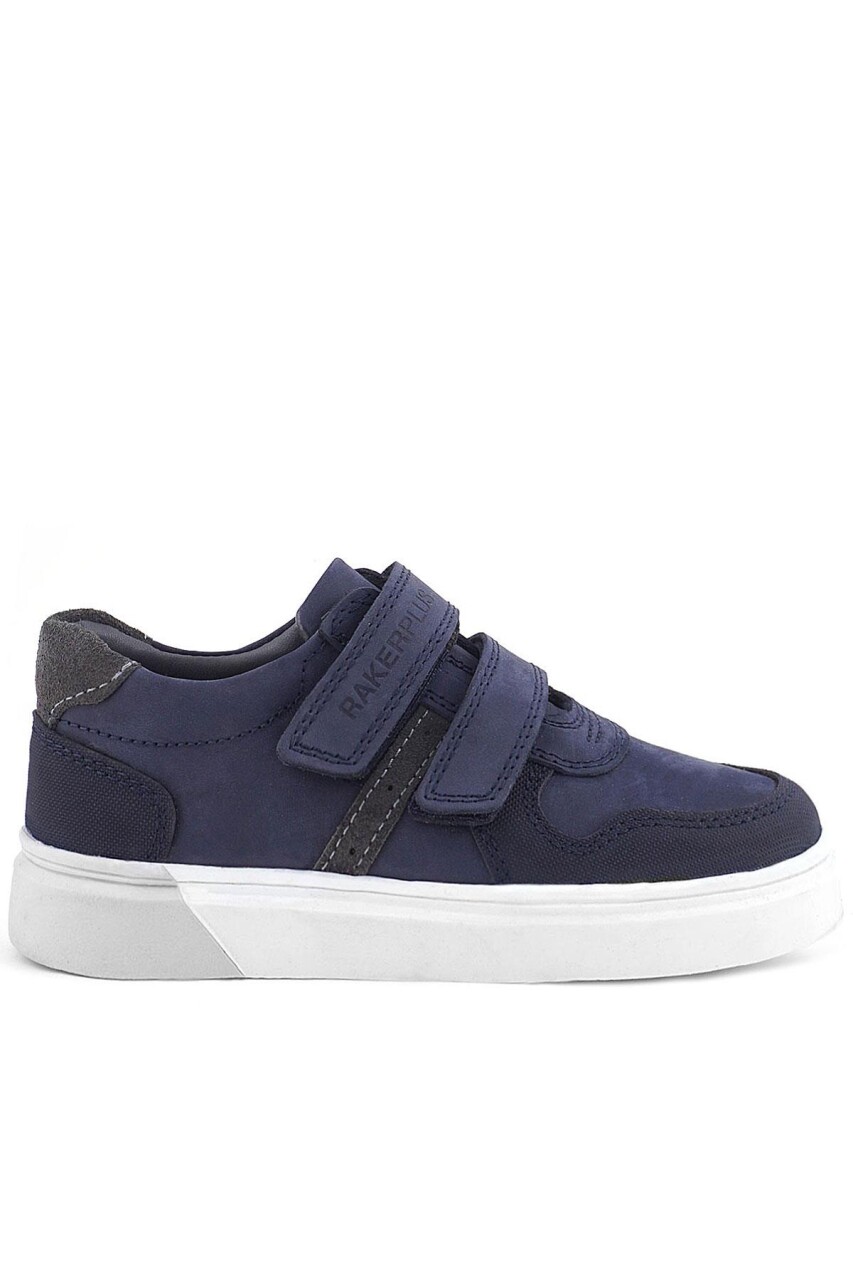Rakerplus Lacivert Nubuk Cırtlı Hakiki Deri Erkek Çocuk Ayakkabı - 39