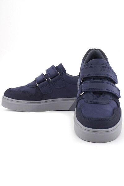 Rakerplus Lacivert Nubuk Cırtlı Hakiki Deri Erkek Çocuk Okul Ayakkabı - 18
