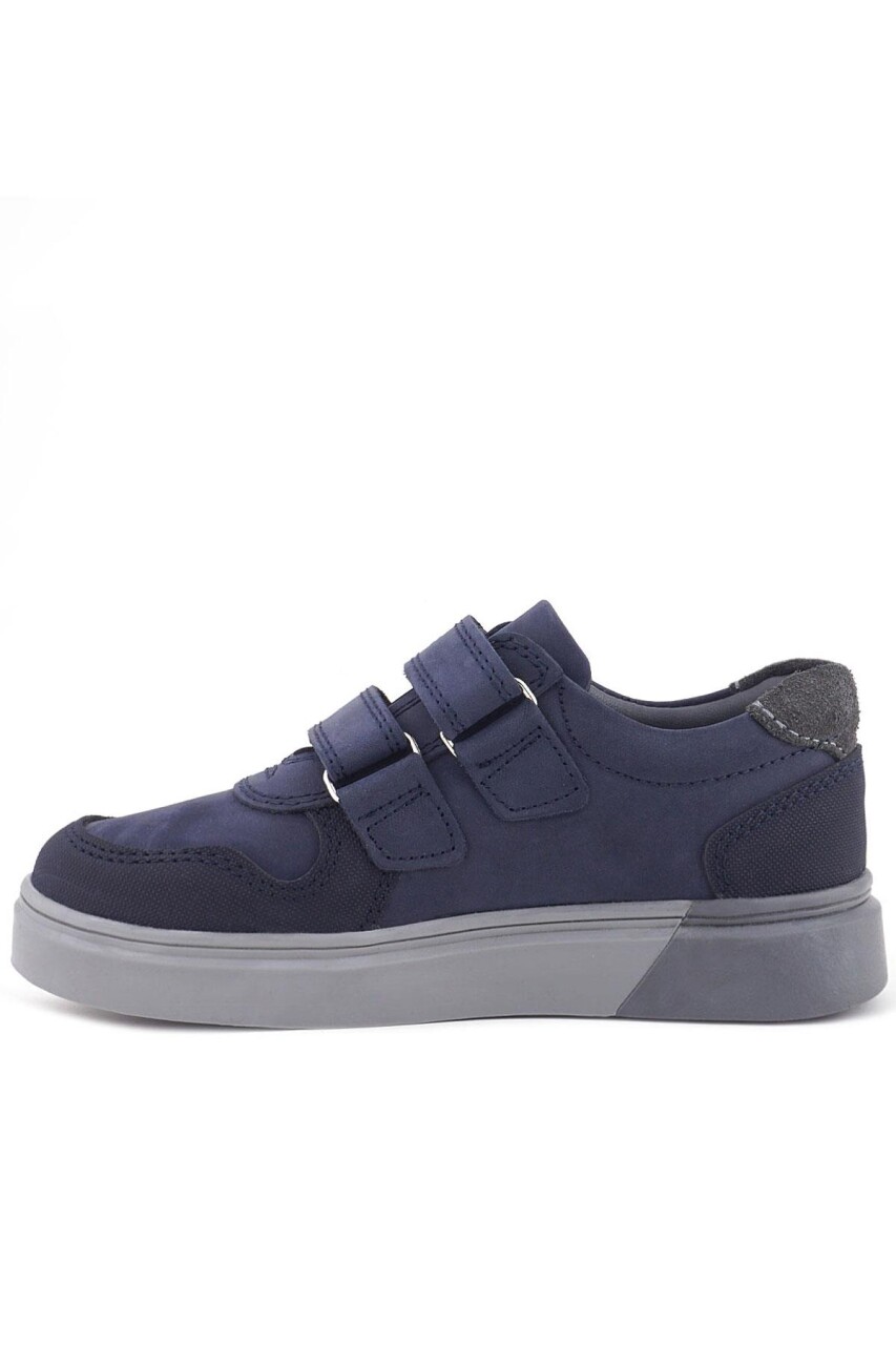 Rakerplus Lacivert Nubuk Cırtlı Hakiki Deri Erkek Çocuk Okul Ayakkabı - 32