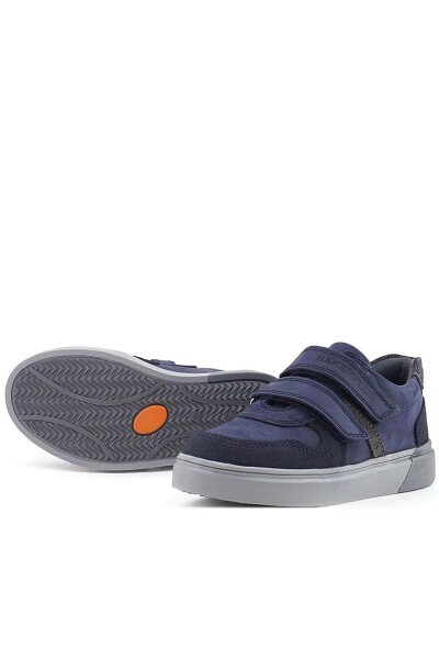 Rakerplus Lacivert Nubuk Cırtlı Hakiki Deri Erkek Çocuk Okul Ayakkabı - 52