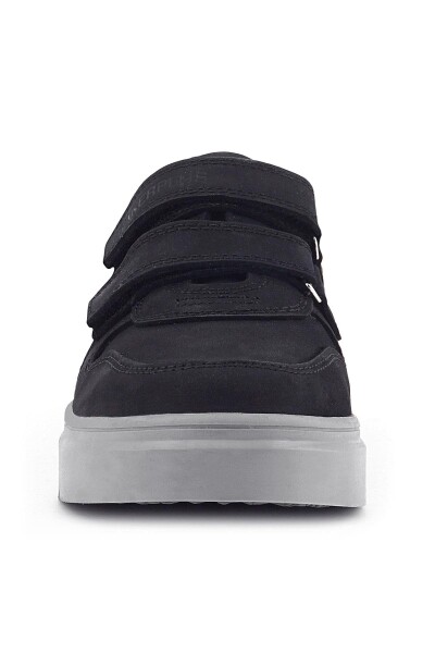 Rakerplus Hakiki Deri Siyah Nubuk Gri Cırtlı Erkek Çocuk Sneaker - 4