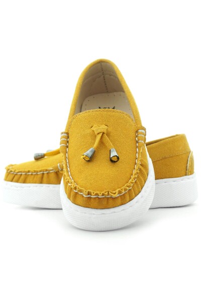 Rakerplus Sarı Süet Ekstra Hafif Çocuk Makosen Ayakkabı - 9