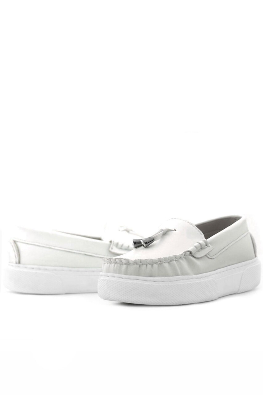 Rakerplus Beyaz Cilt Ekstra Hafif Çocuk Makosen Ayakkabı - 8