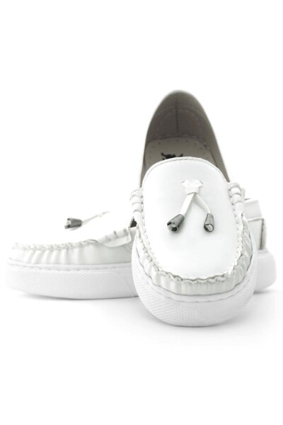 Rakerplus Beyaz Cilt Ekstra Hafif Çocuk Makosen Ayakkabı - 9