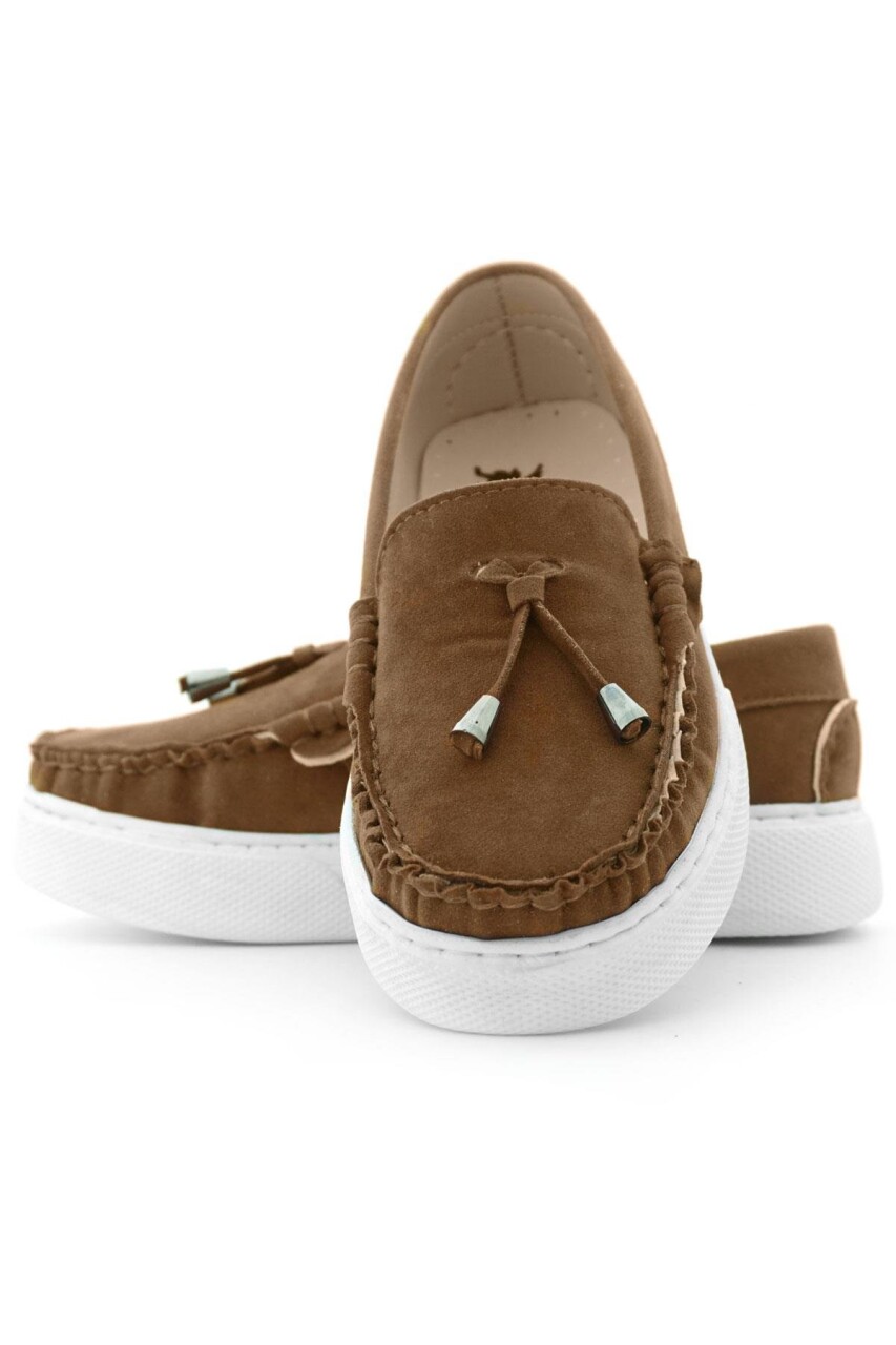 Rakerplus Taba Süet Ekstra Hafif Çocuk Makosen Ayakkabı - 9