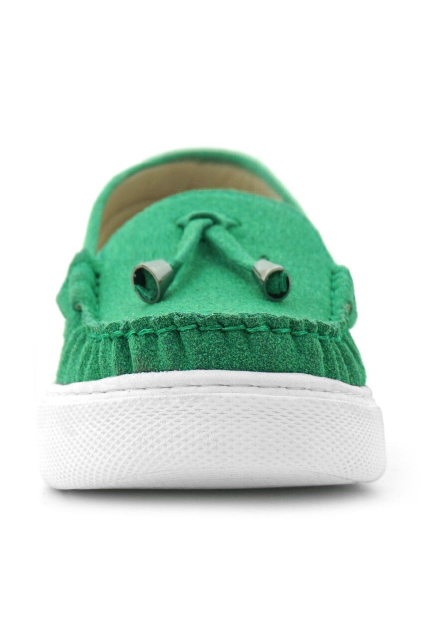 Rakerplus Yeşil Süet Ekstra Hafif Çocuk Makosen Ayakkabı - 4