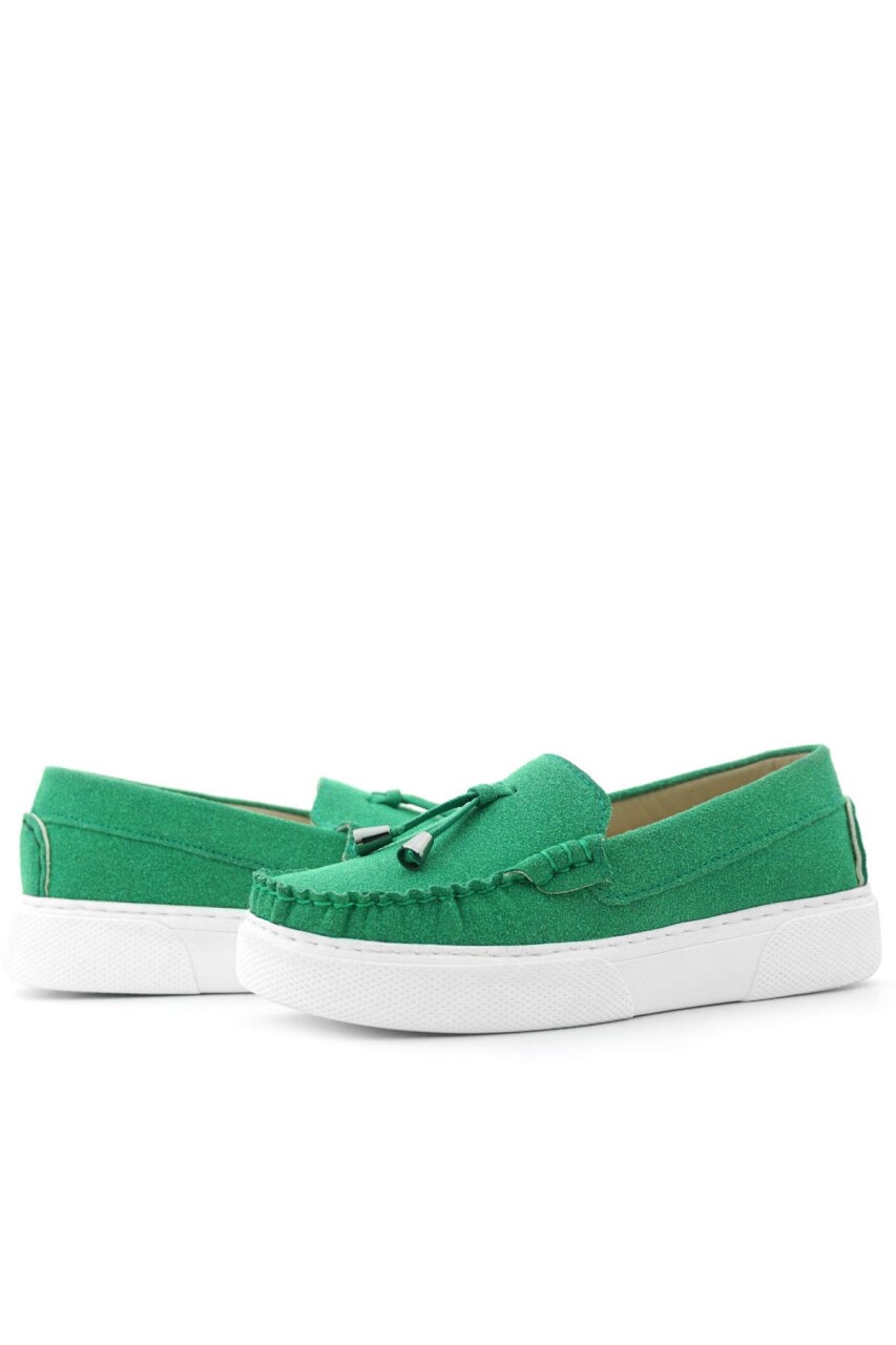 Rakerplus Yeşil Süet Ekstra Hafif Çocuk Makosen Ayakkabı - 8