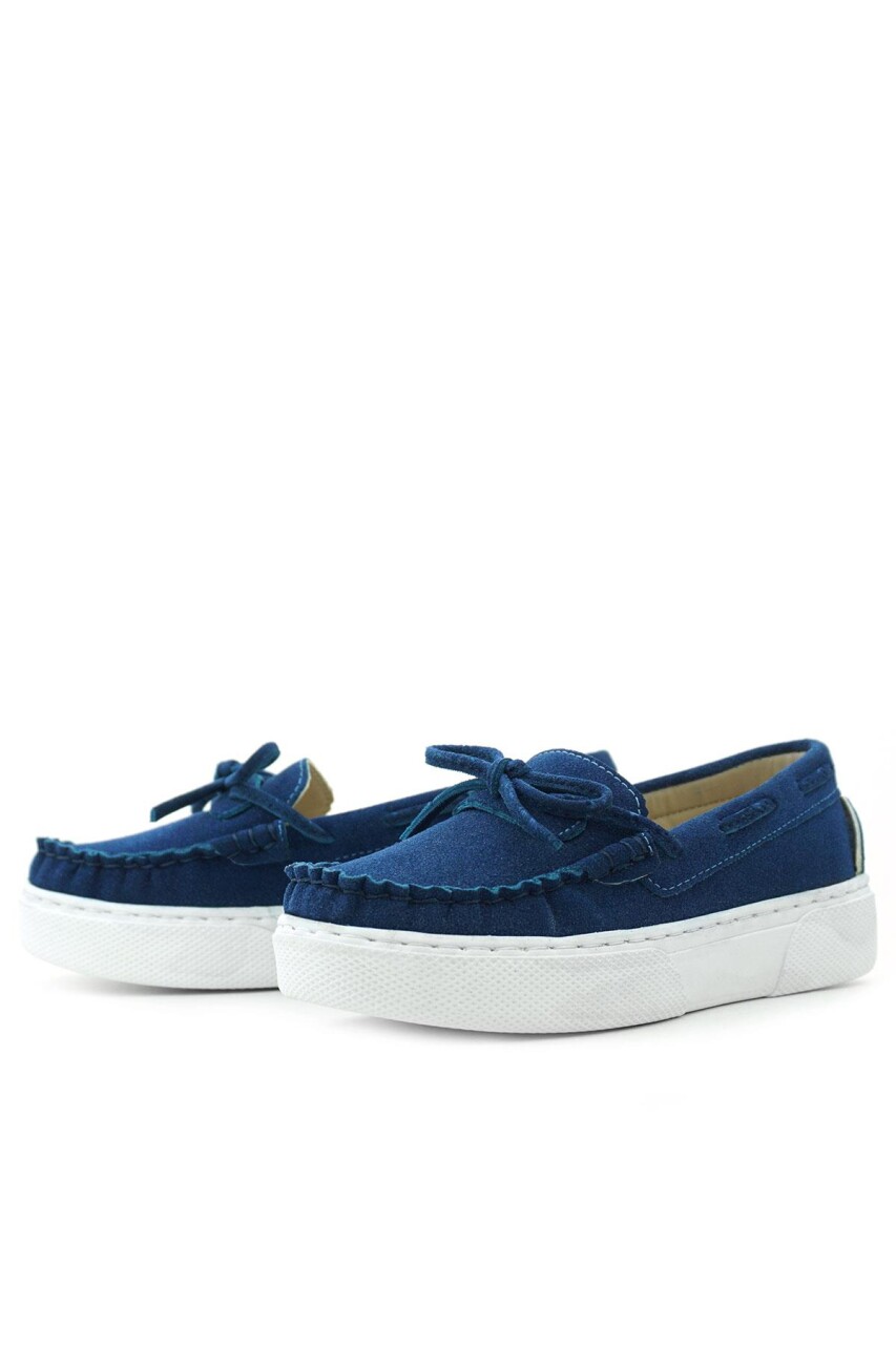 Rakerplus Saks Mavi Ekstra Hafif Çocuk Günlük Makosen Ayakkabı - 6