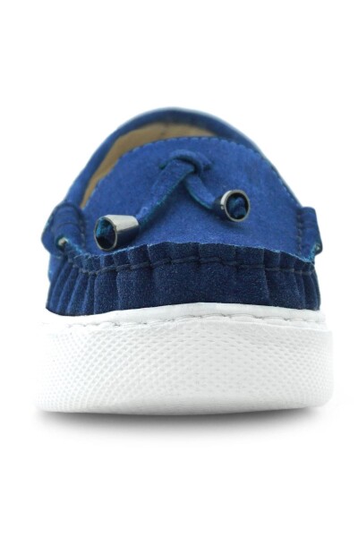 Rakerplus Saks Mavi Süet Ekstra Hafif Çocuk Makosen Ayakkabı - 4