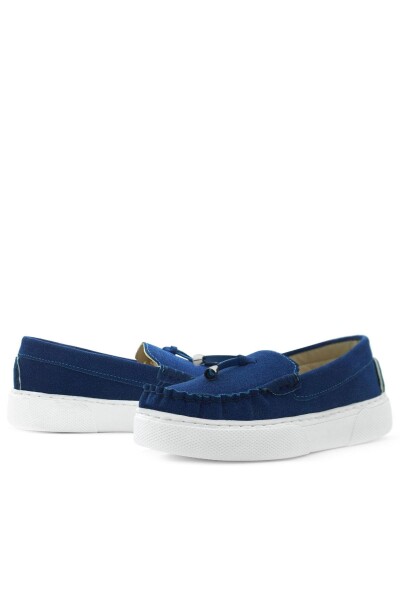 Rakerplus Saks Mavi Süet Ekstra Hafif Çocuk Makosen Ayakkabı - 8