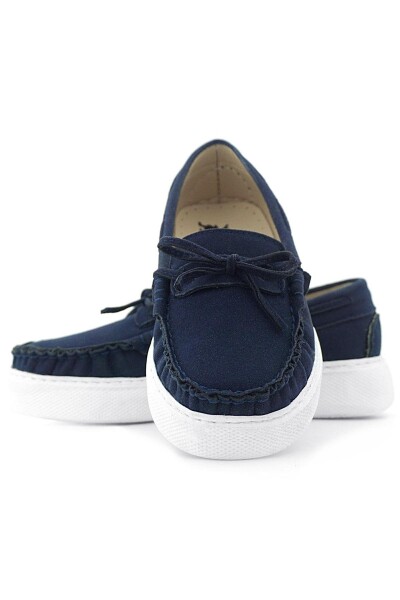 Rakerplus Lacivert Süet Ekstra Hafif Çocuk Makosen Ayakkabı - 9