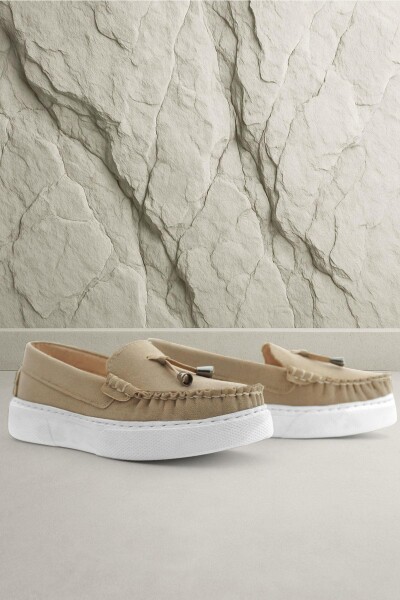 Rakerplus Kum Rengi Süet Ekstra Hafif Çocuk Makosen Ayakkabı - Rakerplus