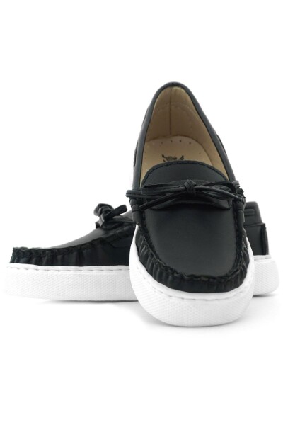 Rakerplus Siyah Cilt Ekstra Hafif Çocuk Makosen Ayakkabı - 9