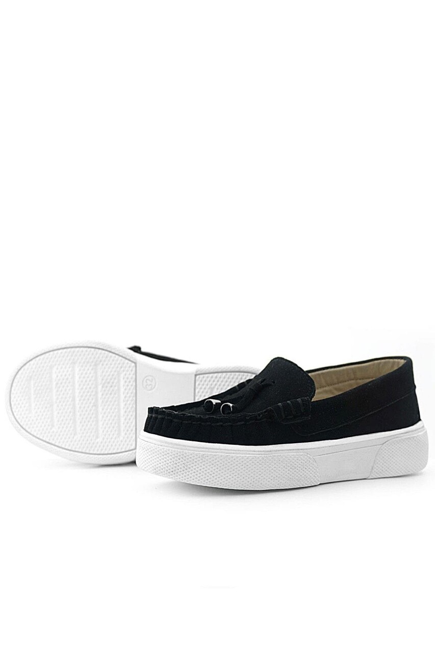 Rakerplus Siyah Süet Ekstra Hafif Çocuk Makosen Ayakkabı - 7