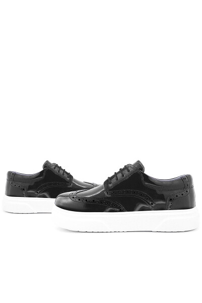 Rakerplus Hakiki Deri Siyah Rugan Oxford Çocuk Klasik Ayakkabı - 8