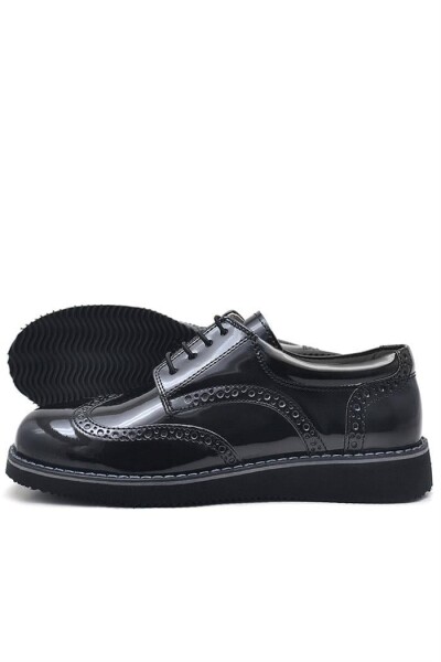 Rakerplus Hidra Siyah Rugan Lastik Bağcıklı Erkek Çocuk Klasik Ayakkabı - 5