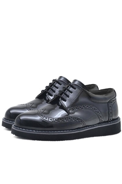 Rakerplus Hidra Siyah Rugan Lastik Bağcıklı Erkek Çocuk Klasik Ayakkabı - 11