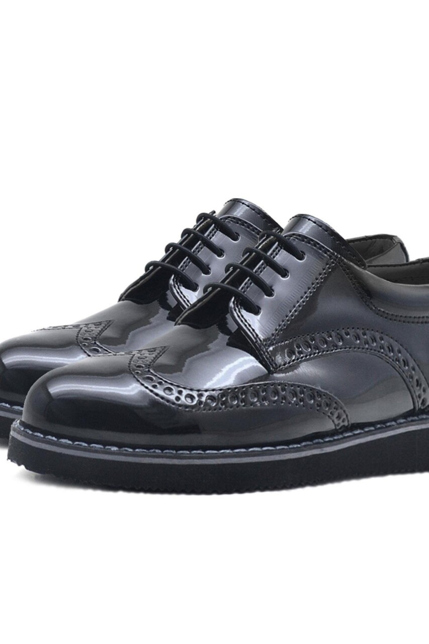 Rakerplus Hidra Siyah Rugan Lastik Bağcıklı Erkek Çocuk Klasik Ayakkabı - 27