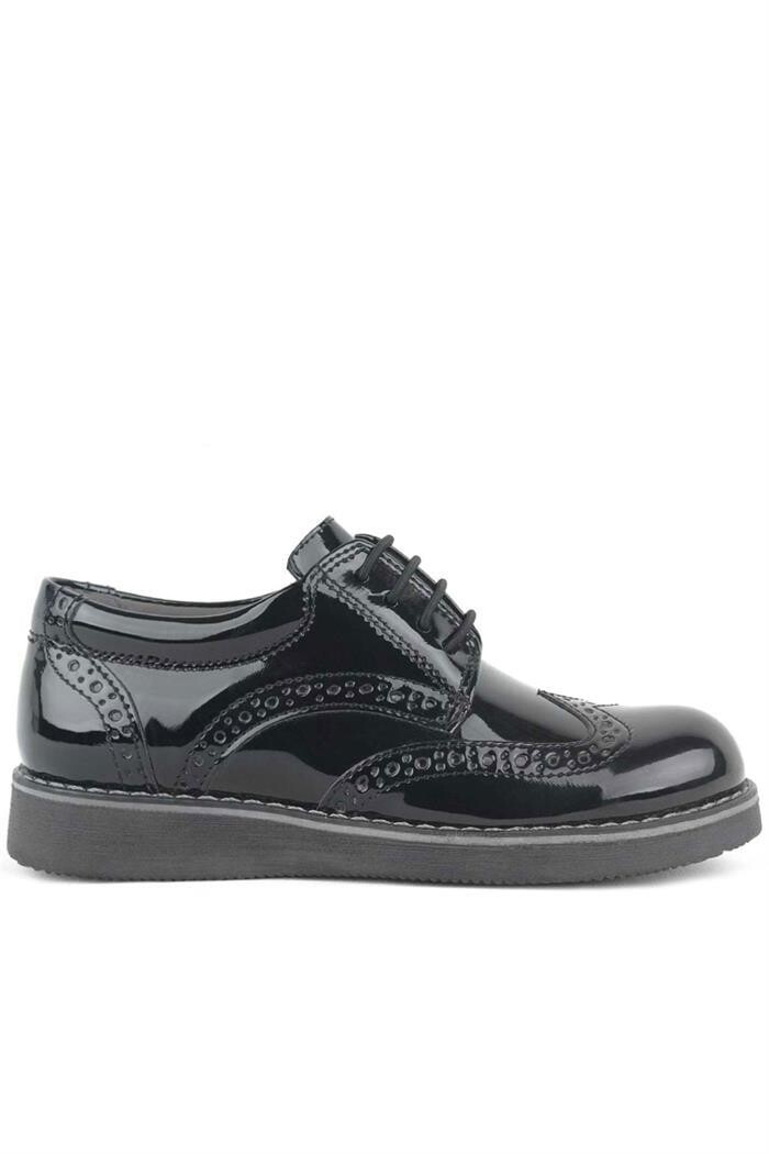 Rakerplus Hidra Siyah Rugan Lastik Bağcıklı Erkek Çocuk Klasik Ayakkabı - 3