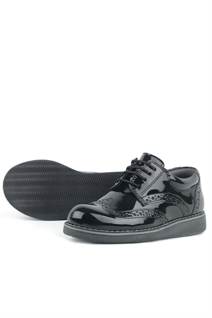 Rakerplus Hidra Siyah Rugan Lastik Bağcıklı Erkek Çocuk Klasik Ayakkabı - 4