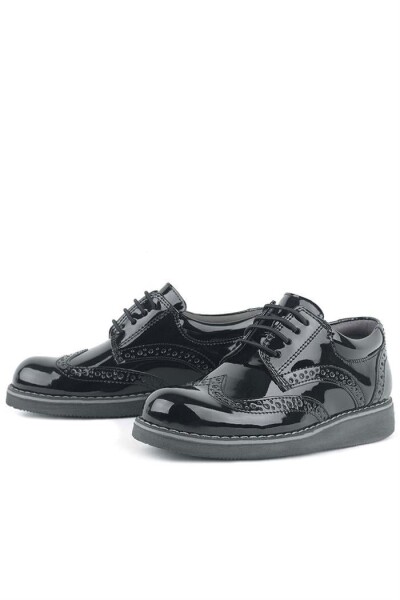 Rakerplus Hidra Siyah Rugan Lastik Bağcıklı Erkek Çocuk Klasik Ayakkabı - 5