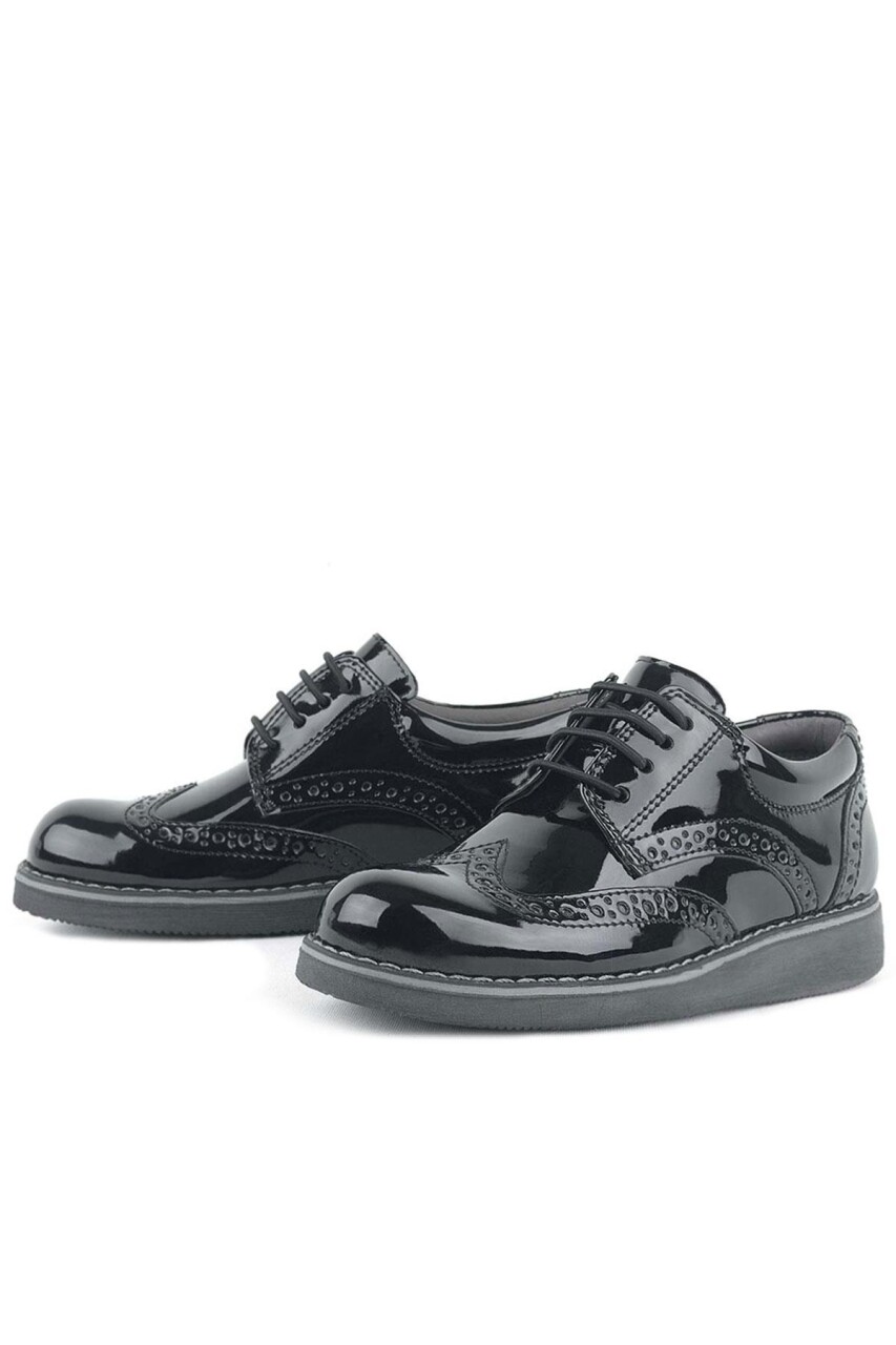 Rakerplus Hidra Siyah Rugan Lastik Bağcıklı Erkek Çocuk Klasik Ayakkabı - 21