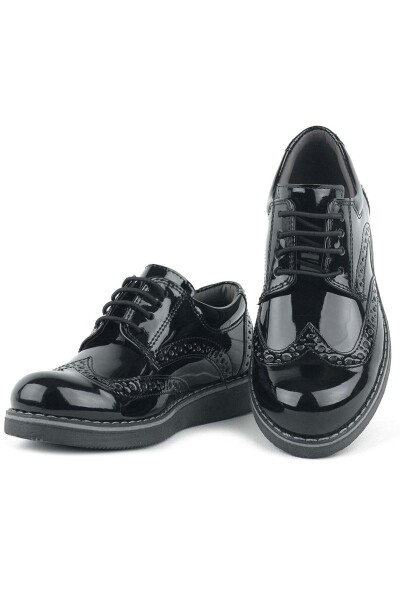 Rakerplus Hidra Siyah Rugan Lastik Bağcıklı Erkek Çocuk Klasik Ayakkabı - 78
