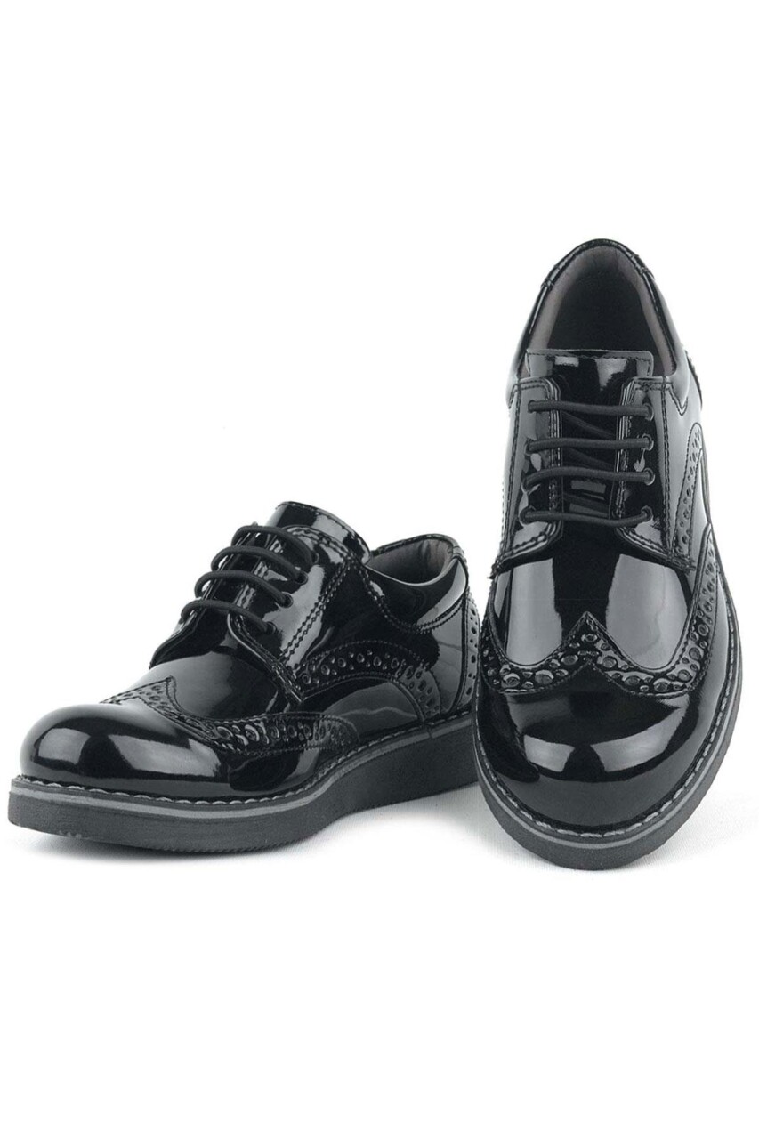 Rakerplus Hidra Siyah Rugan Lastik Bağcıklı Erkek Çocuk Klasik Ayakkabı - 86