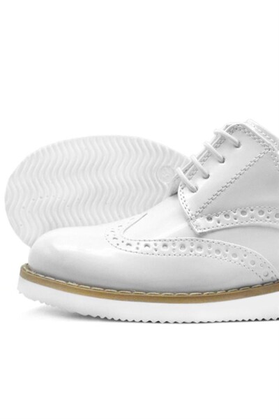 Rakerplus Hidra Beyaz Rugan Bağcıklı Erkek Çocuk Ayakkabı - 5