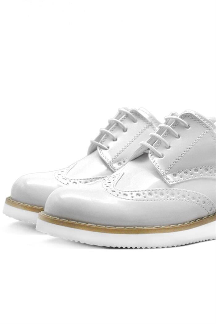 Rakerplus Hidra Beyaz Rugan Bağcıklı Erkek Çocuk Ayakkabı - 6