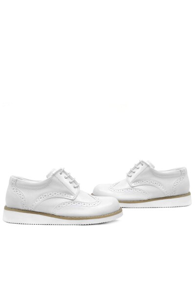 Rakerplus Hidra Beyaz Rugan Bağcıklı Erkek Çocuk Ayakkabı - 35