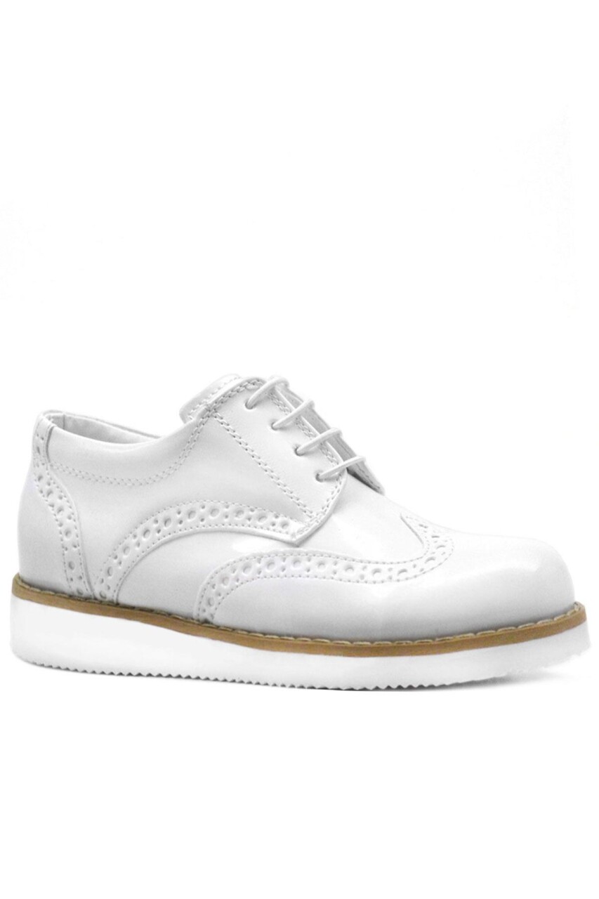 Rakerplus Hidra Beyaz Rugan Bağcıklı Erkek Çocuk Ayakkabı - 43