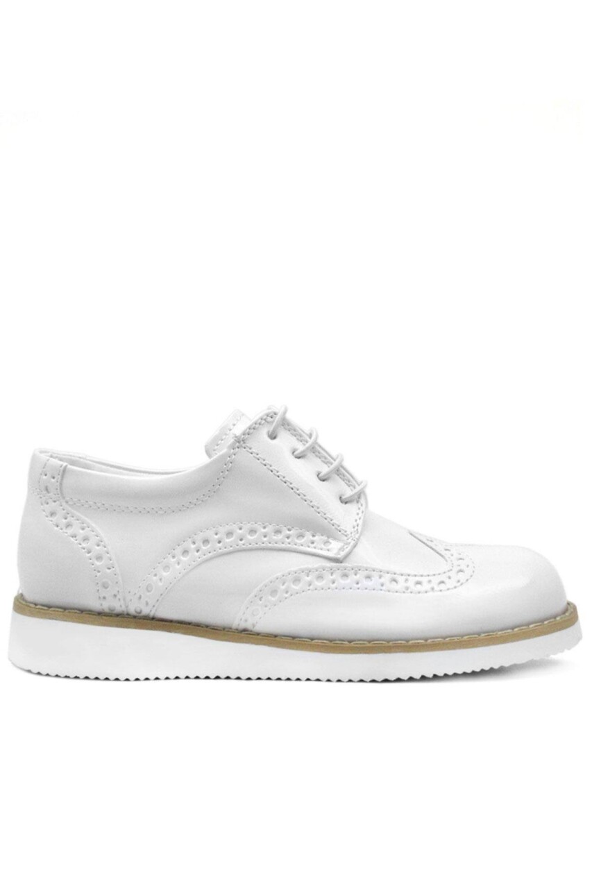 Rakerplus Hidra Beyaz Rugan Bağcıklı Erkek Çocuk Ayakkabı - 44