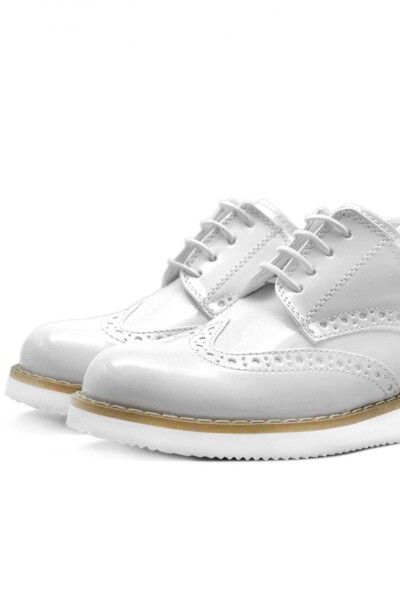 Rakerplus Hidra Beyaz Rugan Bağcıklı Erkek Çocuk Ayakkabı - 75