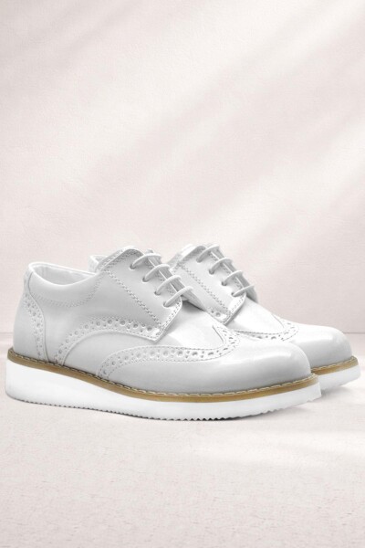 Rakerplus Hidra Beyaz Rugan Bağcıklı Erkek Çocuk Ayakkabı - 78