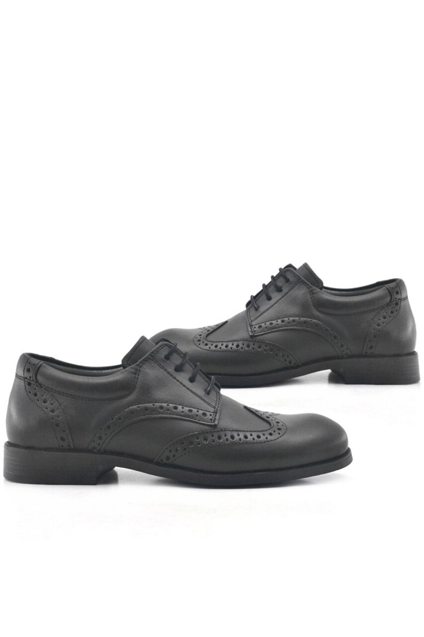 Rakerplus Titan Hakiki Deri Siyah Klasik Erkek Çocuk Ayakkabısı - 16