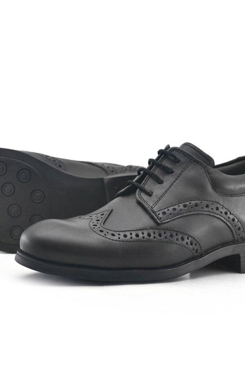 Rakerplus Titan Hakiki Deri Siyah Klasik Erkek Çocuk Ayakkabısı - 23