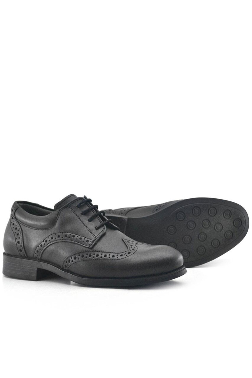 Rakerplus Titan Hakiki Deri Siyah Klasik Erkek Çocuk Ayakkabısı - 31