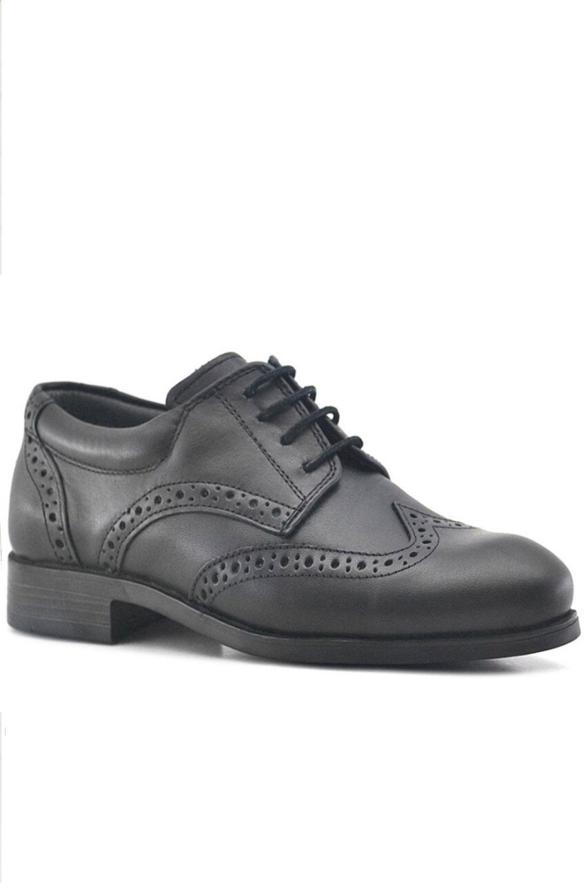 Rakerplus Titan Hakiki Deri Siyah Klasik Erkek Çocuk Ayakkabısı - 34