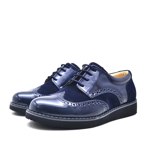 Rakerplus Hidra Lacivert Rugan Bağcıklı Klasik Erkek Çocuk Ayakkabı - 17