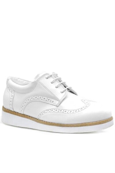 Rakerplus Hidra Beyaz Rugan Bağcıklı Günlük Erkek Genç Ayakkabı - Rakerplus