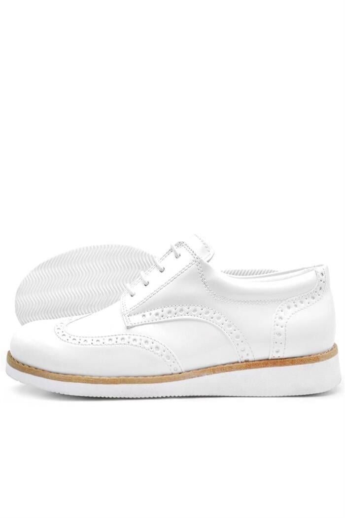 Rakerplus Hidra Beyaz Rugan Bağcıklı Günlük Erkek Genç Ayakkabı - 4