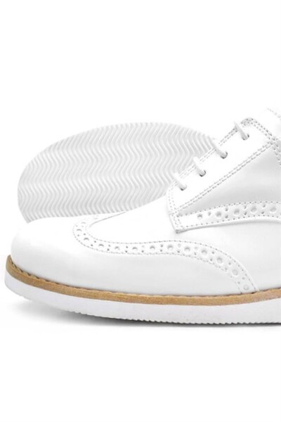 Rakerplus Hidra Beyaz Rugan Bağcıklı Günlük Erkek Genç Ayakkabı - 5