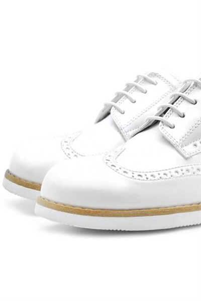 Rakerplus Hidra Beyaz Rugan Bağcıklı Günlük Erkek Genç Ayakkabı - 6