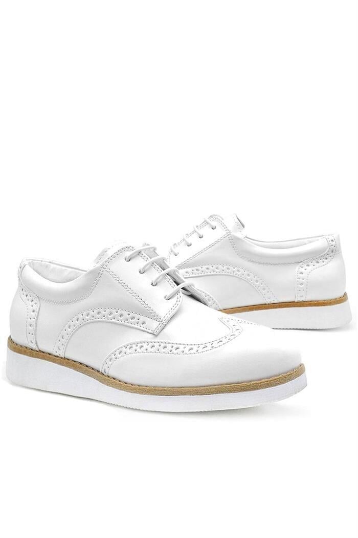 Rakerplus Hidra Beyaz Rugan Bağcıklı Günlük Erkek Genç Ayakkabı - 7