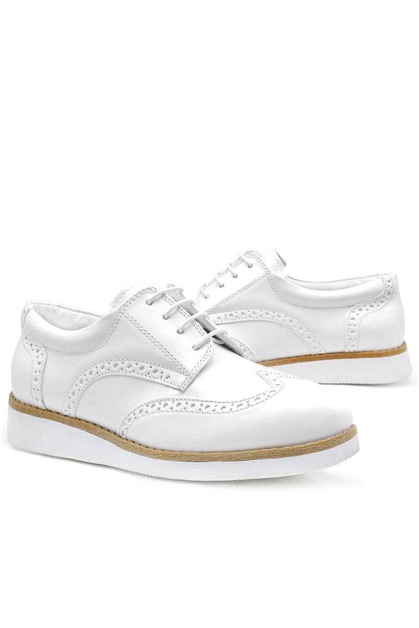 Rakerplus Hidra Beyaz Rugan Bağcıklı Günlük Erkek Genç Ayakkabı - 27